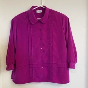 VTG Maggie Sweet Shirts Womens Petite‎ Plus size 3X Rose Bishop sleeves BOHO